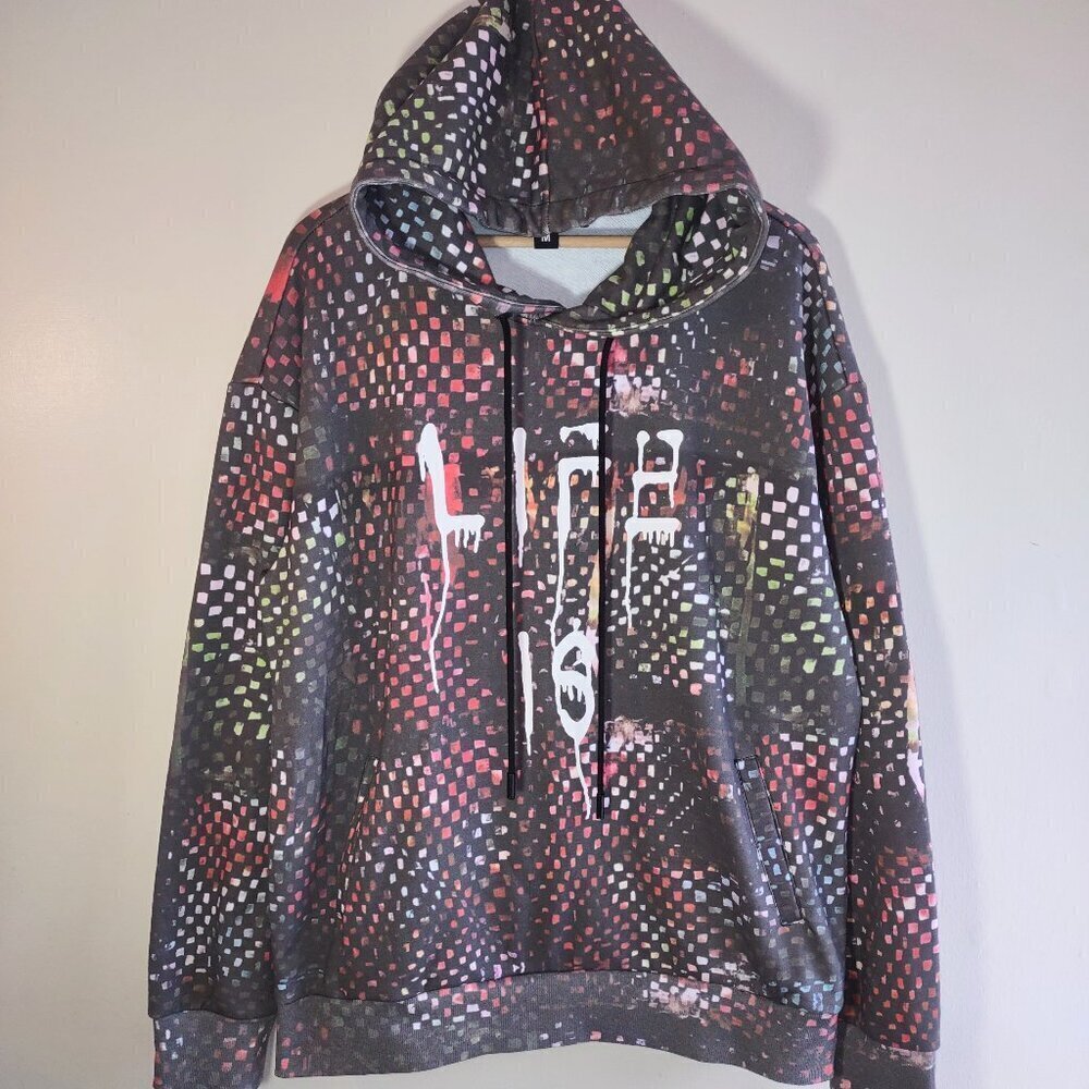 Real Buy Trevor Andrew 'Life Is' Hoodie Edgy Grunge Streetwear Men Medium - Picture 2 of 10